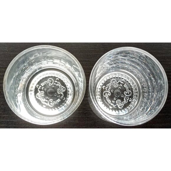 Vintage Embossed Etch Crown Royal Low Ball Whiskey Old Fashion Glass Set Whisky - Picture 3 of 5
